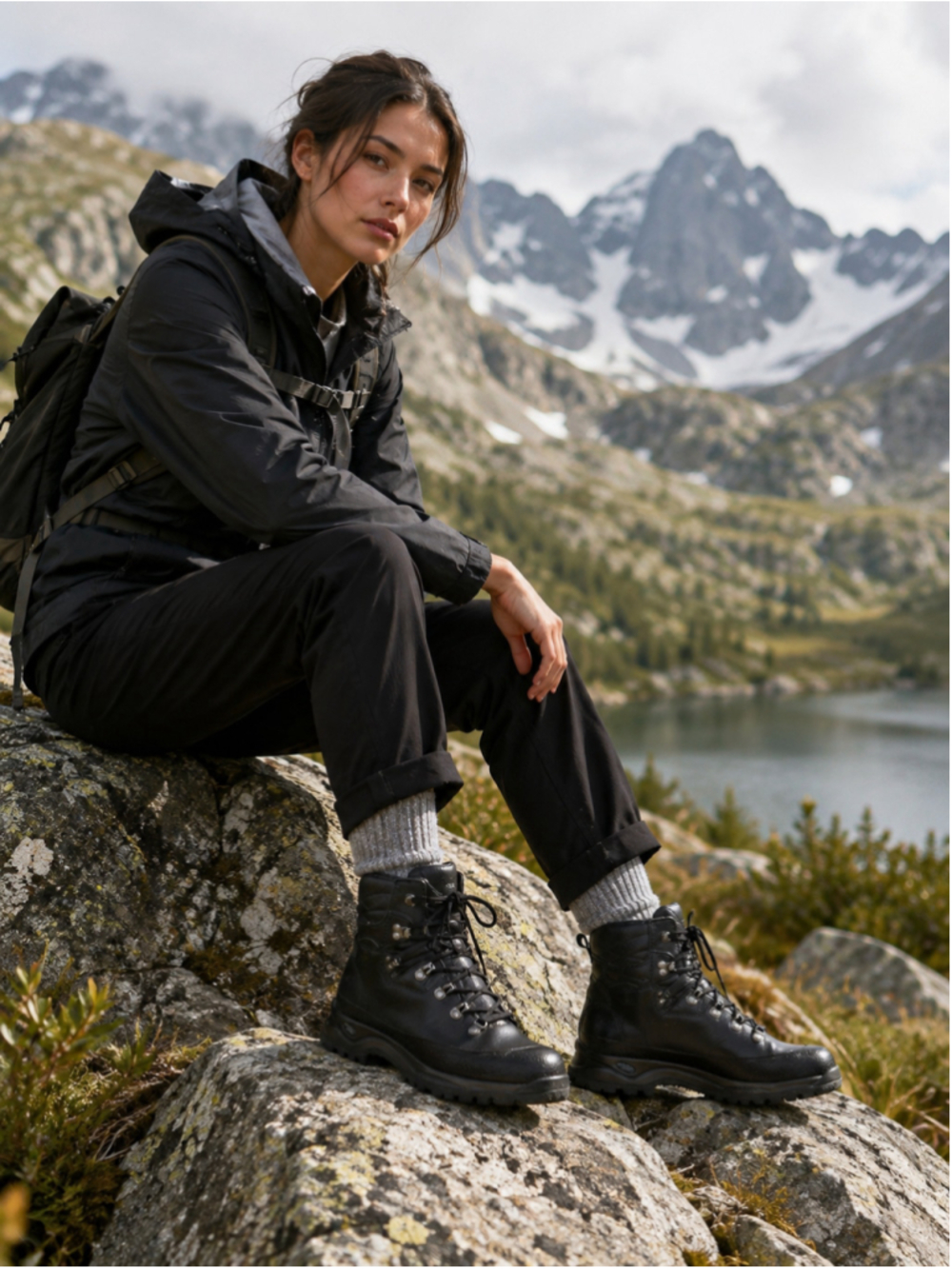Hanwag Boots Women’s 8 Gore-Tex Vibram Leather Tech Wear Hiking Gorpcore Black